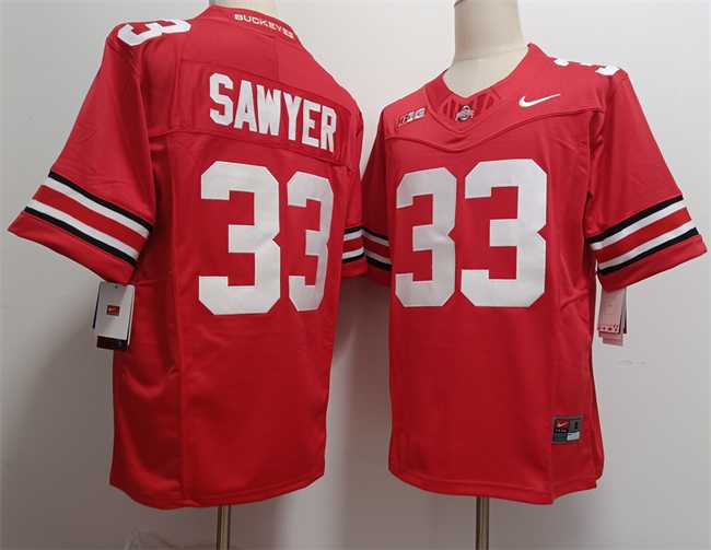 Men%27s Ohio State Buckeyes #33 Jack Sawyer Red 2025 F.U.S.E. Limited Stitched Jersey->oregon ducks->NCAA Jersey